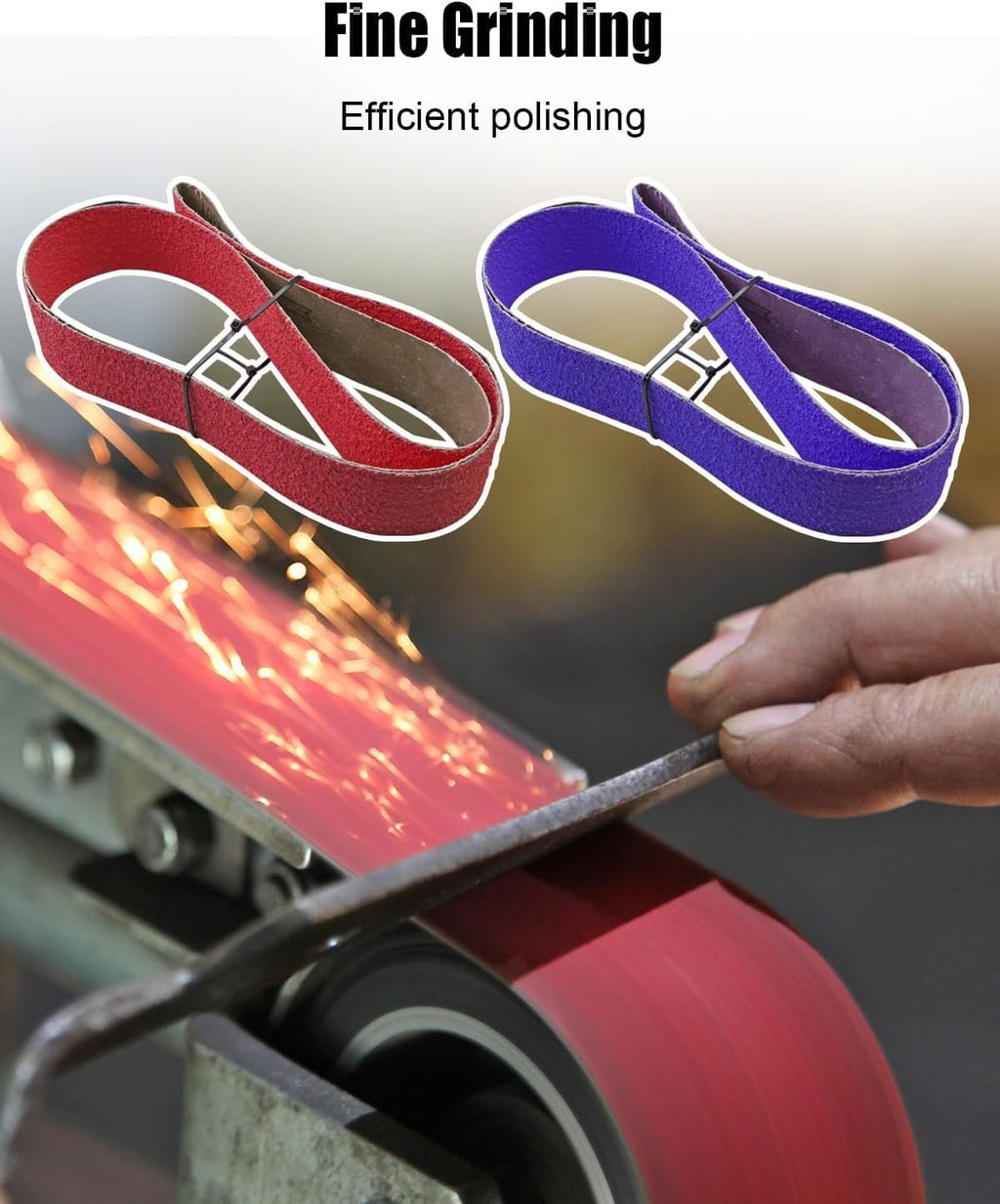 2 x 72 Inch Ceramic Sanding Belts Kit for Metal Grinding, 6 Pack