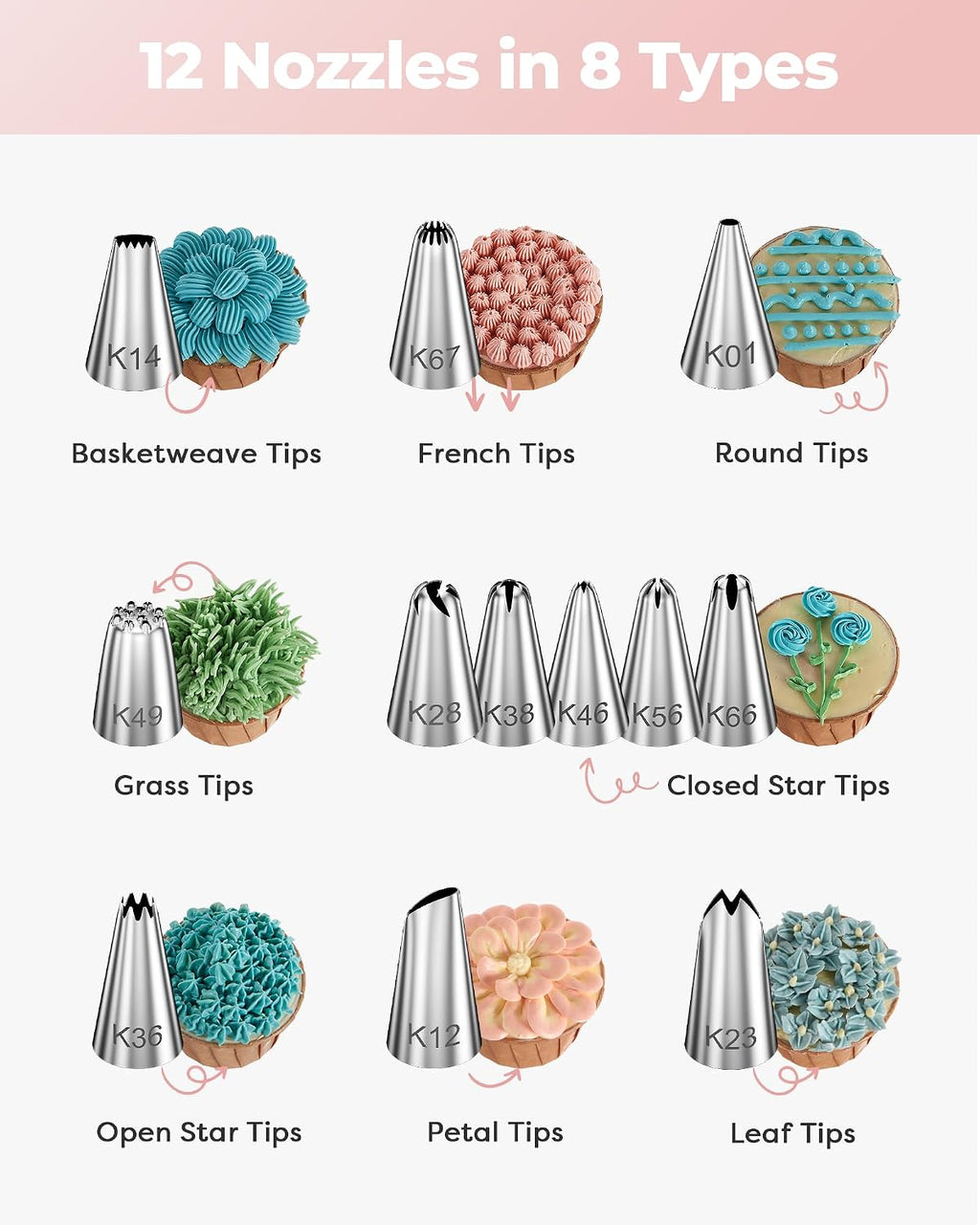 71 Cake Decorating Kit Baking Supplies Tools for Beginners & Pros