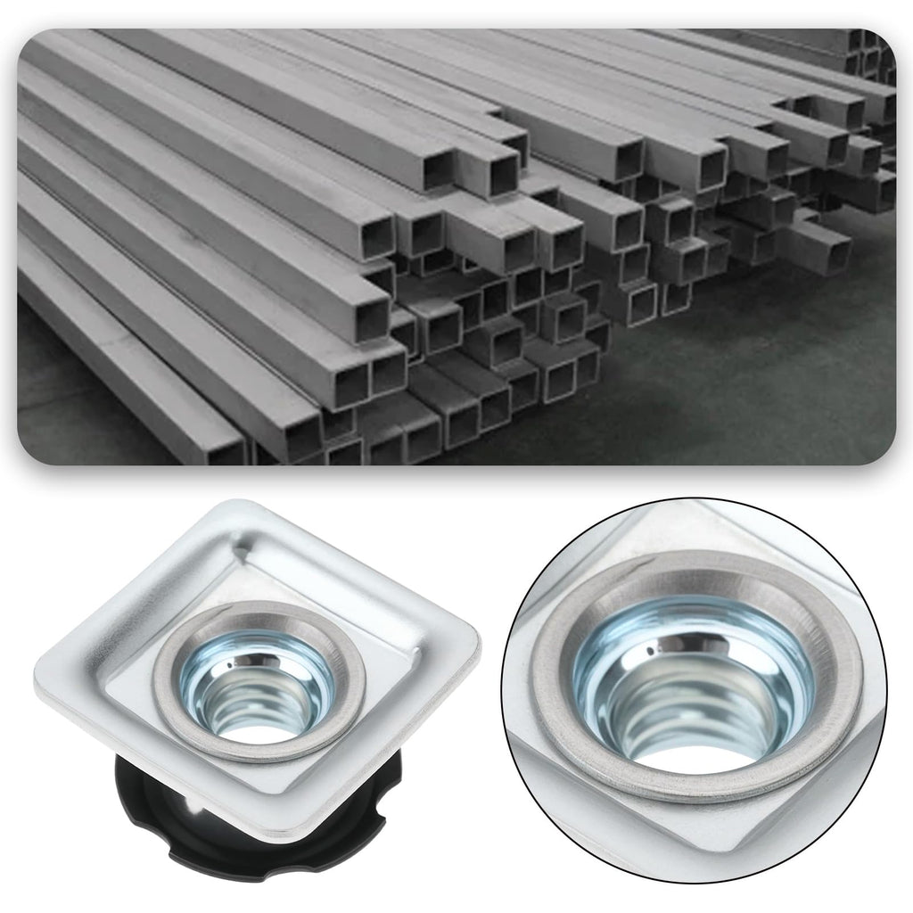Micro Traders 8Pcs Square Tubing Insert Metal Threaded Star Type Insert 1/4-20 Threads for Square Tube with Outer Diameter 19mm and Wall Thickness 1.5mm