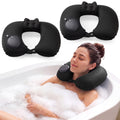 2 Pcs Inflatable Bath Pillows for Tub, U-Shaped Neck & Head Support Cushion, Portable Blow Up Travel Neck Pillow with