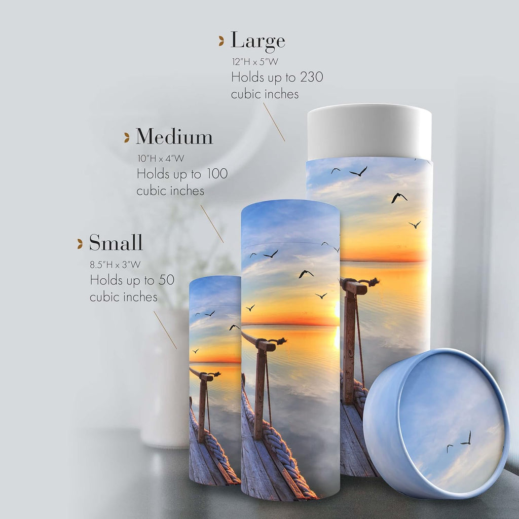 Dock of The Bay Biodegradable Urns - Adult-Friendly Eco Cremation Urns and Scattering Tubes