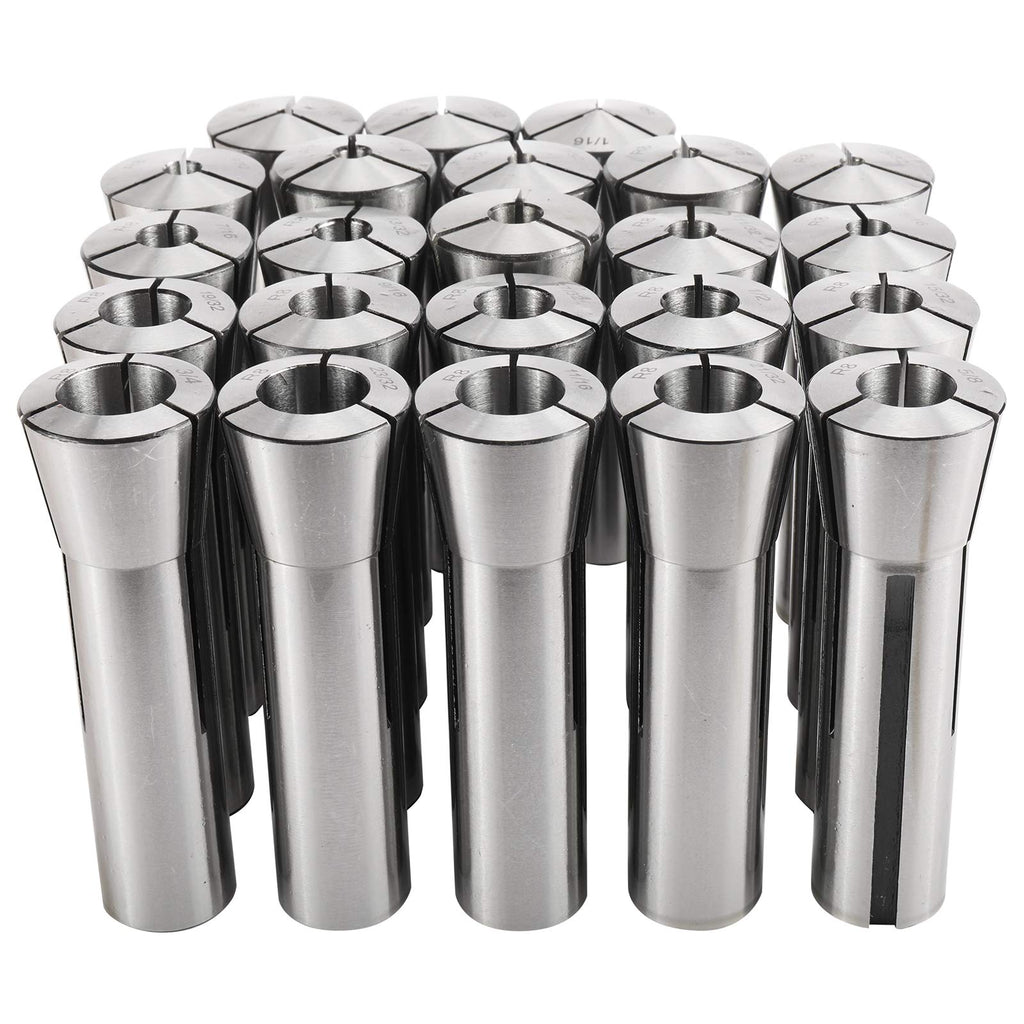 BTSHUB 23pcs R8 Collet Set 1/16-3/4 inches r8 collets for milling machine