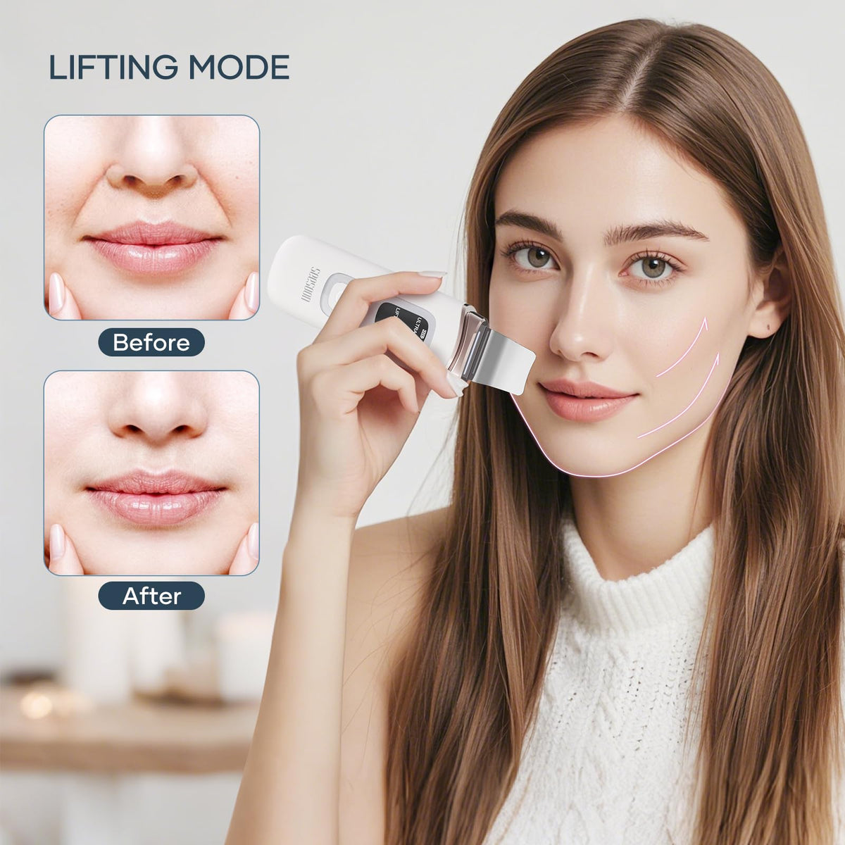 Face Scrubber Exfoliator, Skin Scrubber Face Spatula, 4 Modes Blackhead Remover Tools for Facial Deep Cleansing with