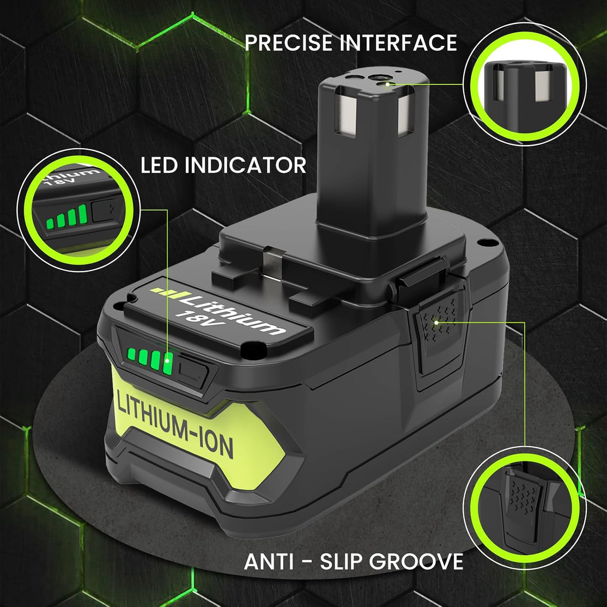 2 Pack 8.0Ah P108 Replacement for Ryobi 18 Volt Battery and P117 Charger