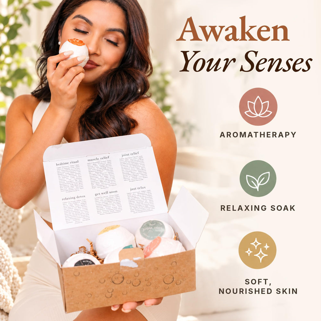 Bath Bombs Gift Set, USA Made with Organic & Natural Ingredients