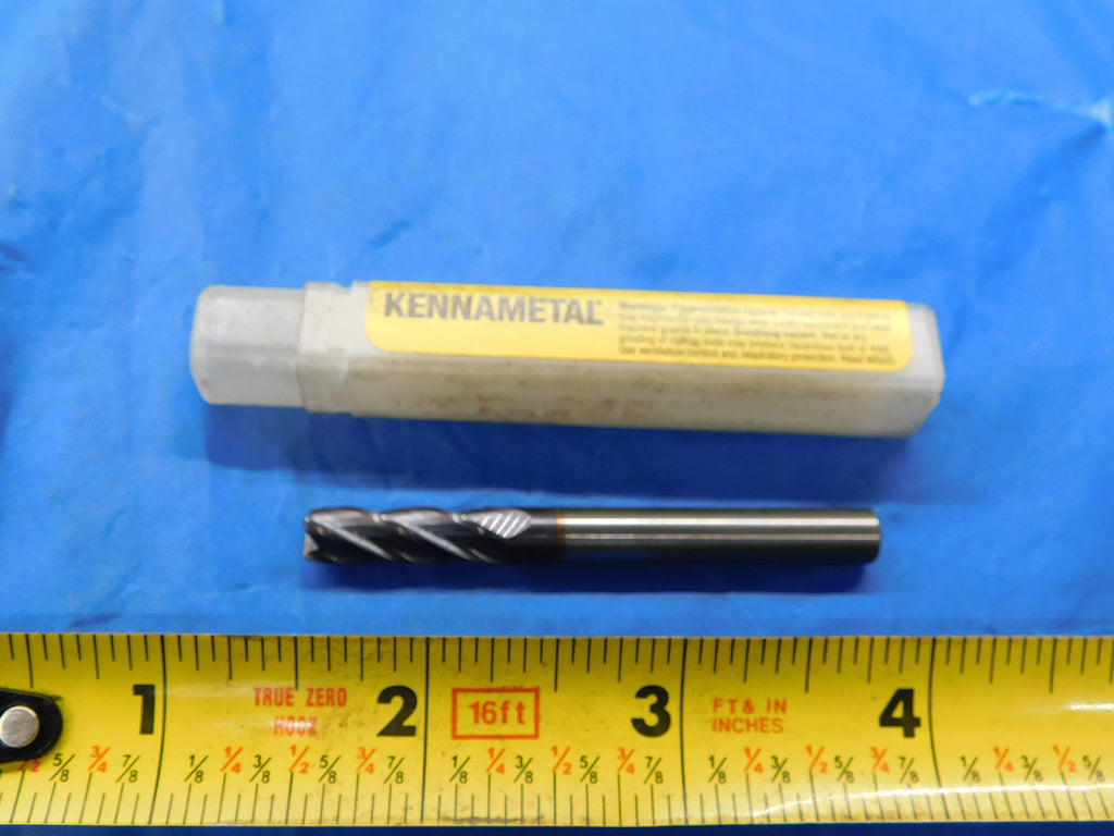 NEW KENNAMETAL 1/4 O.D. TiAlN Corner Radius Carbide END Mill 4 FL 2263481 .25 - MB2805LVR