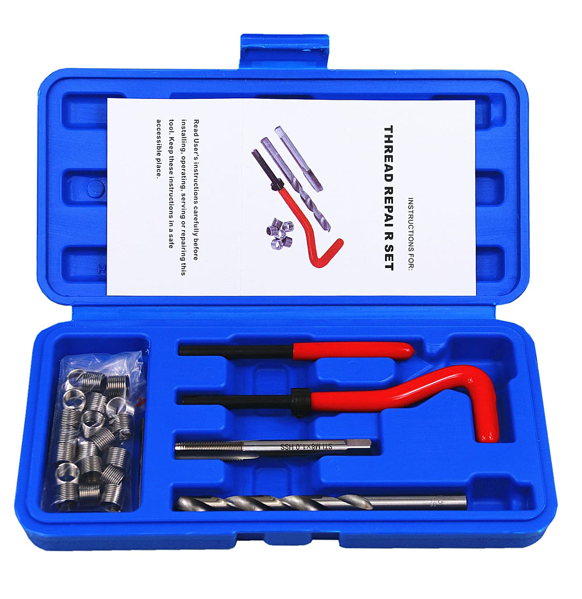 BestsQ 25pcs Thread Repair Kit M8 x 1.0mm Metric Thread Repair Insert Kit
