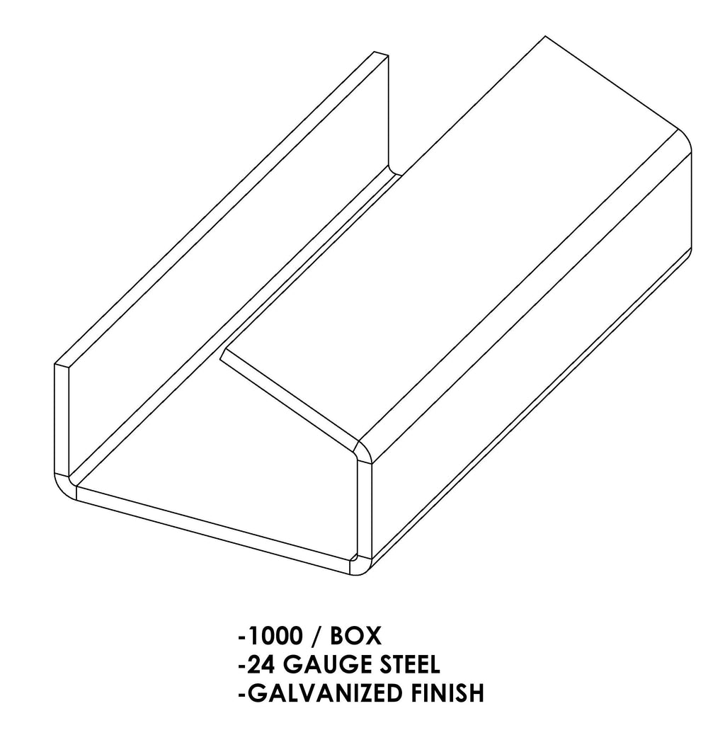 P12SO2 - (1,000) 1/2" Open Plastic Strapping Seals for Polypropylene or Polyester Strap - Snap On