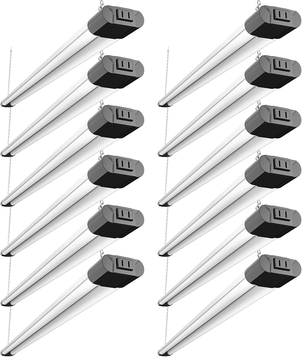 BBOUNDER 12Pack 4FT LED Shop Light, Reflector, 6500K Linkable, 40W=250W ETL