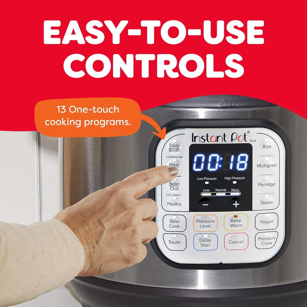 Duo 7-in-1 Electric Pressure Cooker, Slow Cooker, Rice, Steamer, Sauté, Yogurt Maker, Warmer & Sterilizer, Includes