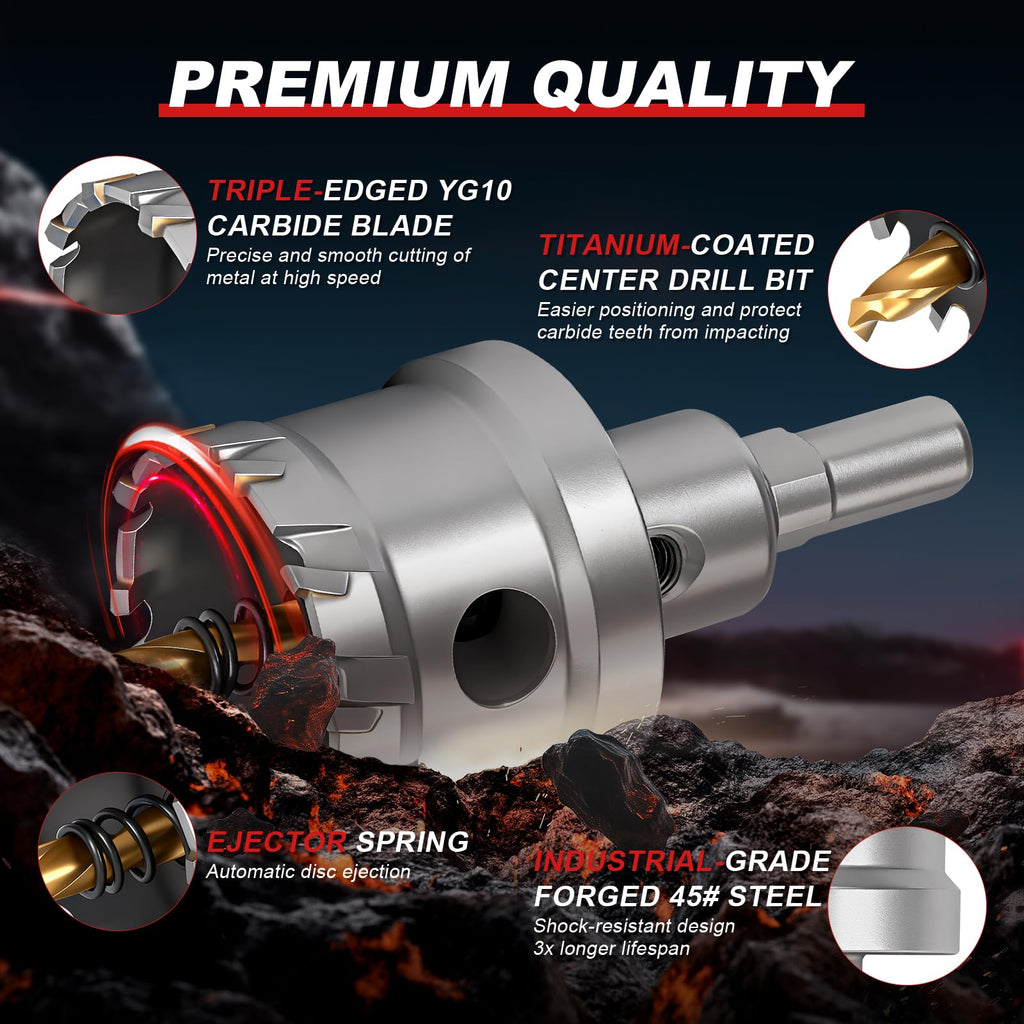 REKCKRUL 4-1/4" (108mm) TCT Carbide Hole Saw Kit for Metal
