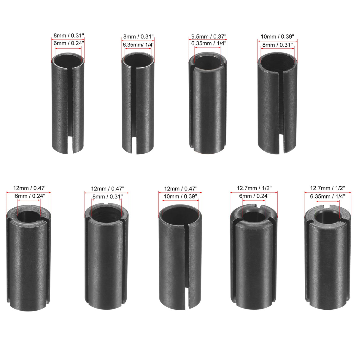 uxcell Router Collet Driver Adapter Set for CNC Engraving Bit Machine