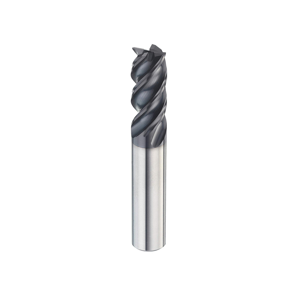 SPEED TIGER Carbide Square End Mill - 4 Flute - IPVE3/8 4 (1 Piece, 3/8") - Unequal Flute Spacing & Helix Design - Anti-Vibration - for Stainless Steel - Mill Bits Sets for DIYers & Professionals