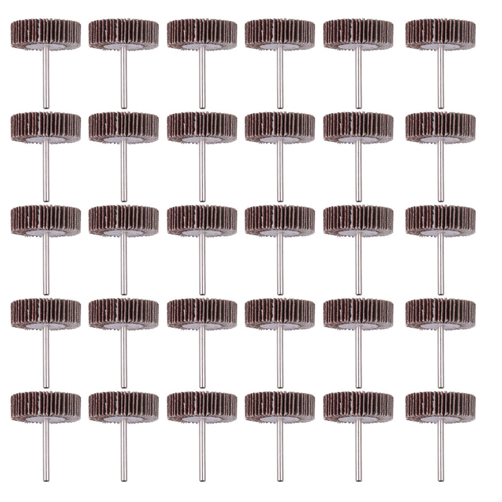 Rocaris 120 Grit 1/4" Abrasive Flap Wheel Sander Set, 30 Pack