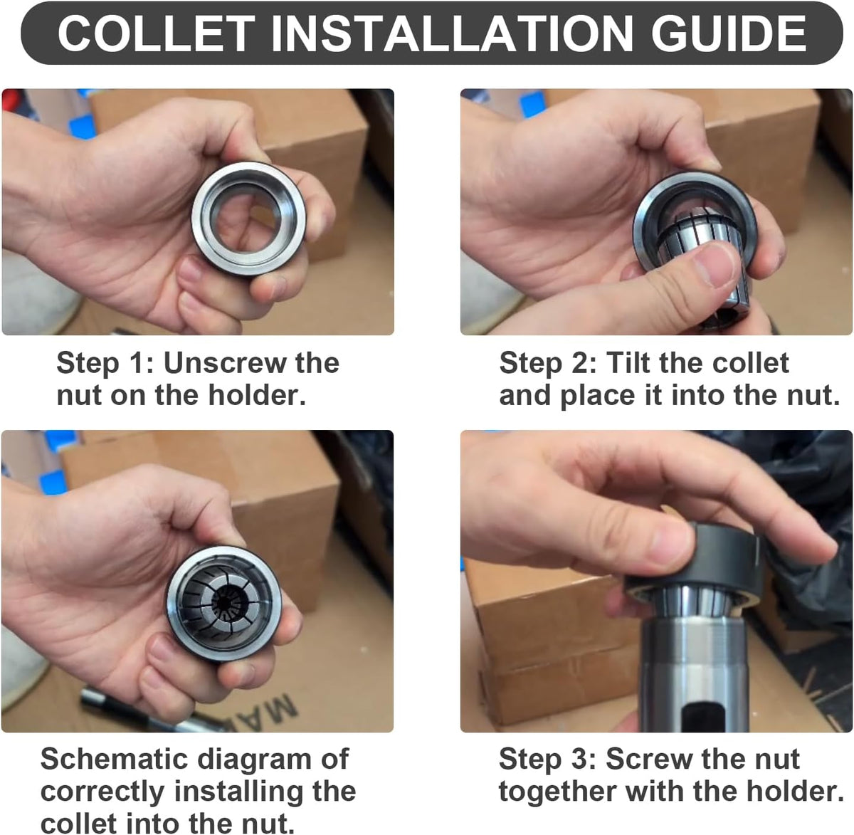R8 ER40 Collet Chuck Set with 15 PCS Collets (0.0004'' Accuracy)