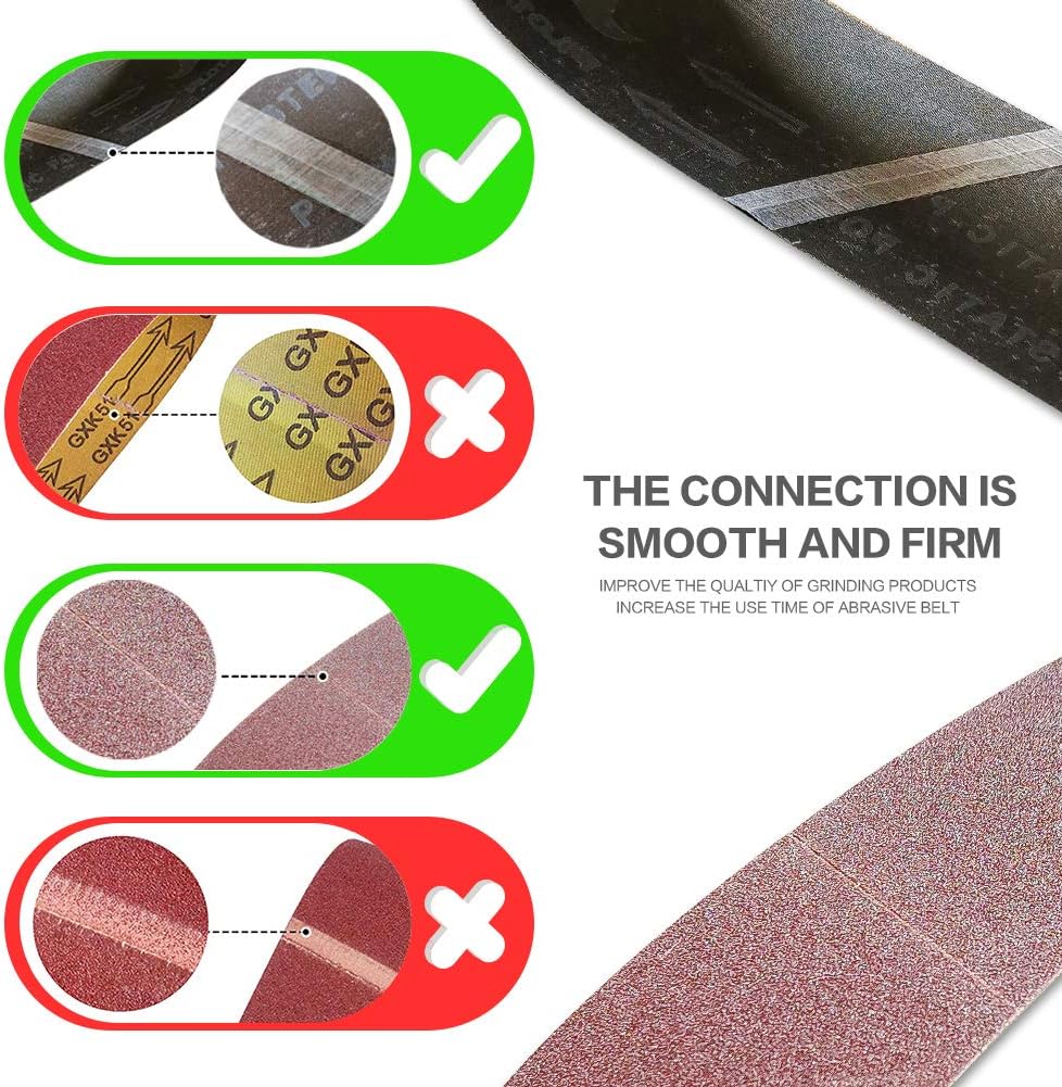 4 x 24 Inch 80 Grit Sanding Belt | Premium Aluminum Oxide Sanding Belt | Premium Sander Sandpaper – 12 Pack