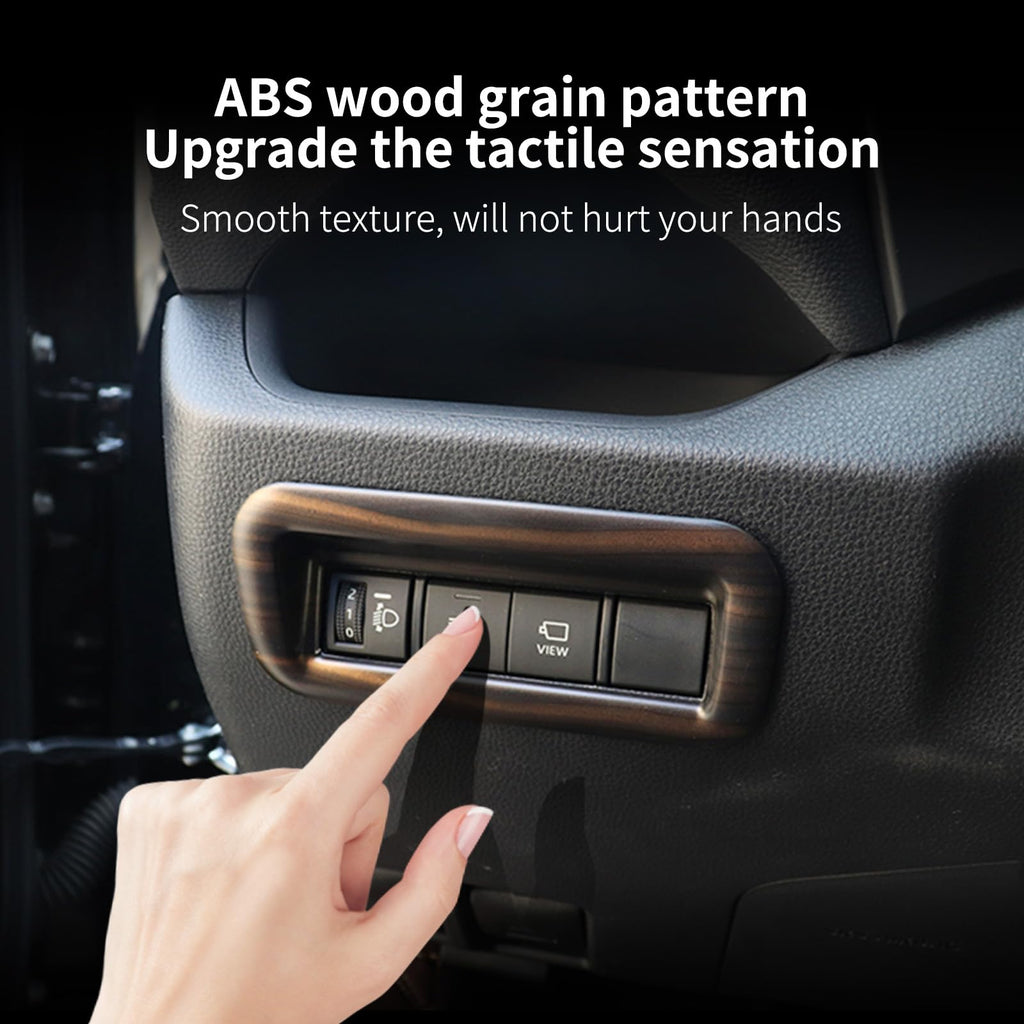 ushilife Headlight Switch Button Cover Trim Compatible with Toyota RAV4 2020-2025, Wood Grain Headlight Switch Adjustment Panel Cover Trim, Not Fit for Adventure Edition