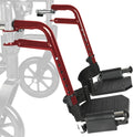 Wheelchair Footrest Replacement - Adjustable Composite Footboard & Heel Loop, Universal Foldable Foot Rest, Red, Lightweight,Affordable Easy Installation(1 Pr, Deepred)