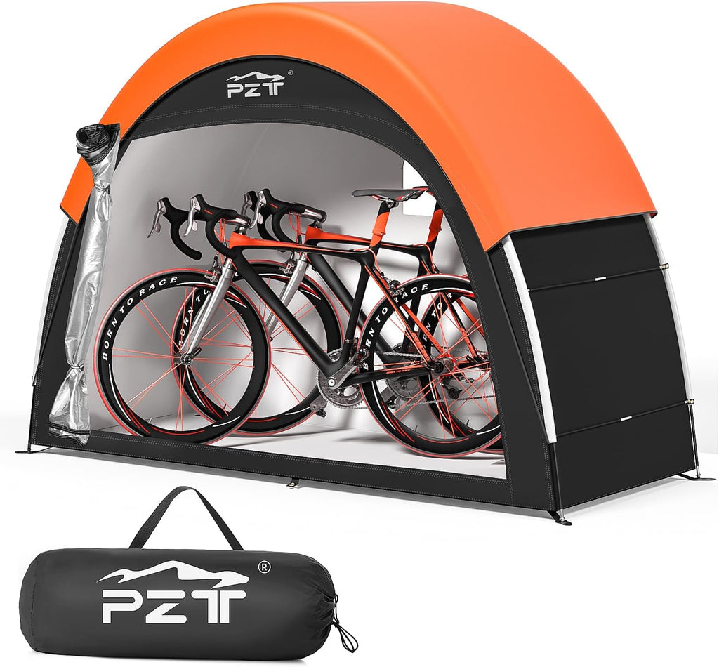 Upgraded Bike Tent with Rain Cover, Outdoor Storage Shed for 2-3 Bikes | 210D Oxford Fabric PU4000 Waterproof, Bike