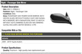 Marketplace Auto Parts - Right Passenger Side Power Mirror - Paint to Match - with Heated Glass - (without Puddle Light, Turn Signal, Auto Dimming Glass) Compatible with 2005-2010 Toyota Avalon