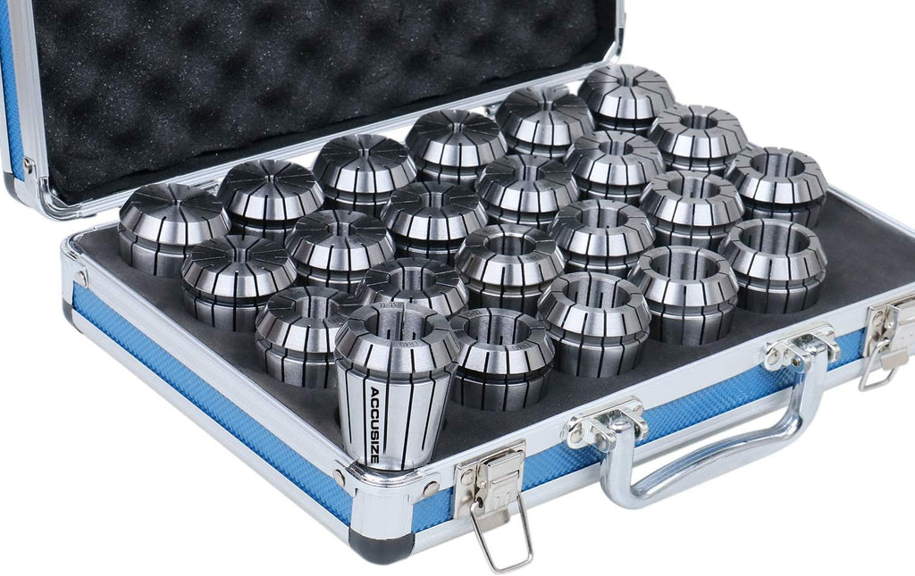 Accusize ER40 Metric Collet Set 4-26mm x 1mm, 23 Pc, 3350-0586