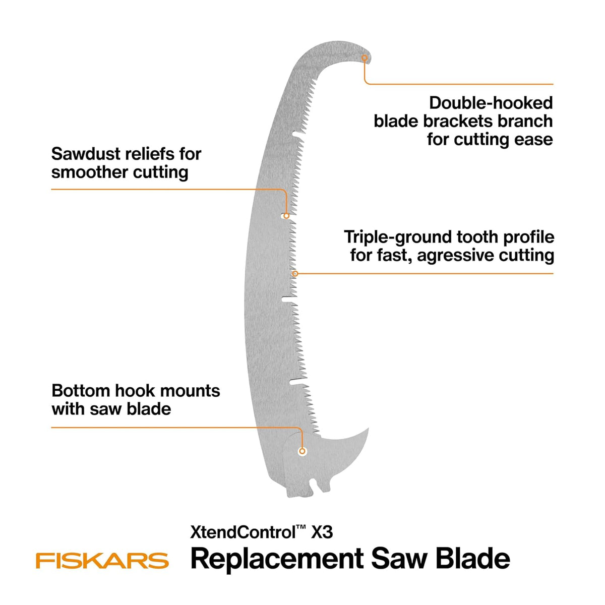 Fiskars XtendControl X3 Double-Hooked Replacement Saw Blade for Pole Pruner