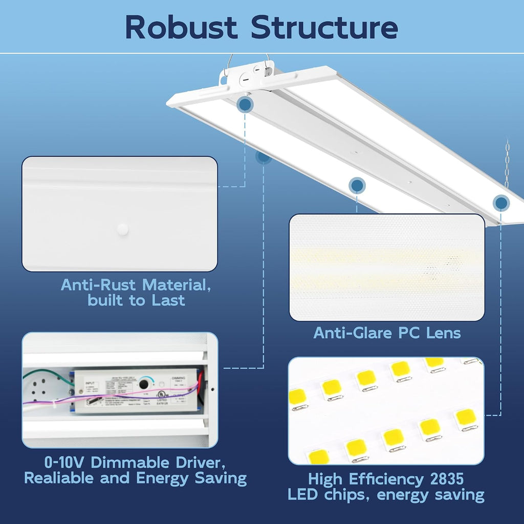 hykolity 2FT 150W LED Linear High Bay Shop Light, 20250LM 5000K 135LM/W