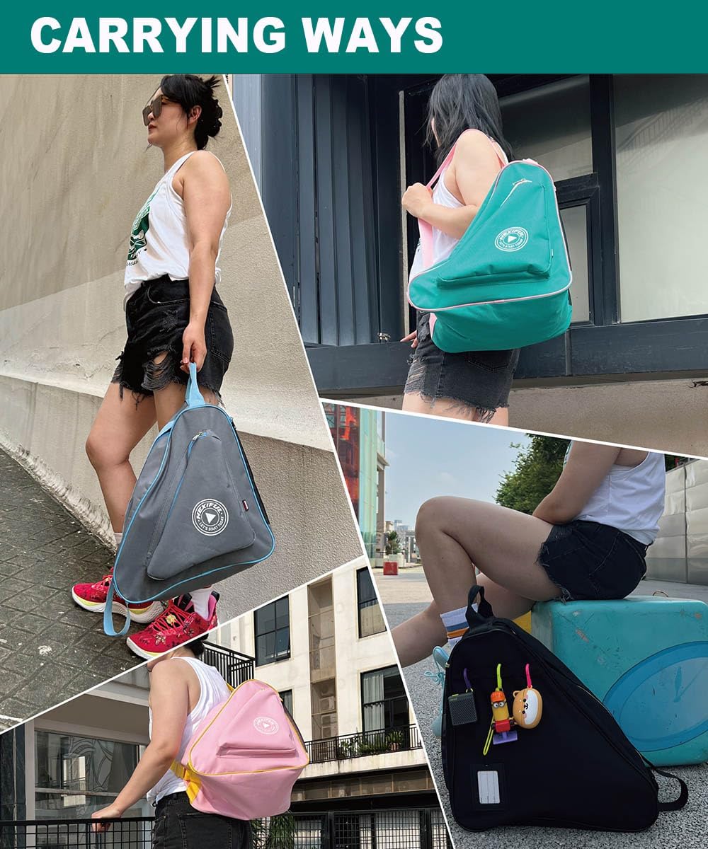 Skate Bag for Ice, Inline, Roller & Quad Skates - Kids & Adults