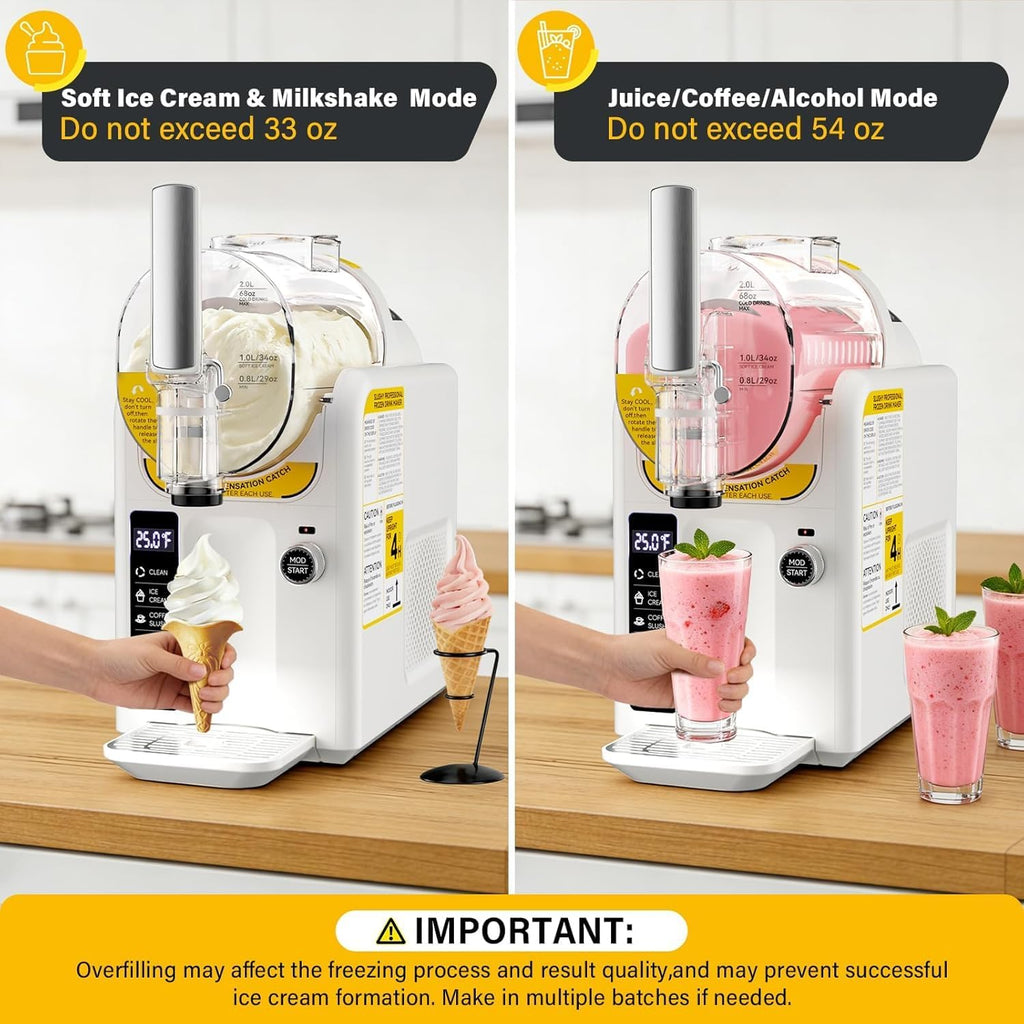 Ice Cream Machine Slushie Machine for Home - Slushy Machine Maker Frozen Drink Maker No Ice Needed Self Cleaning, 5