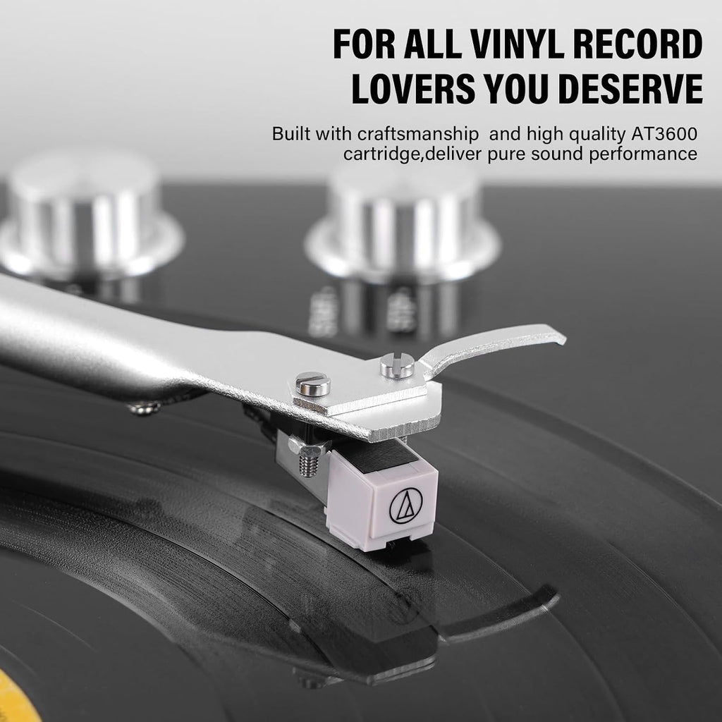 Belt Drive Turntable for Vinyl Record Player and Bluetooth Output | Built-in Phono Preamp,USB Digital Output,Magnetic