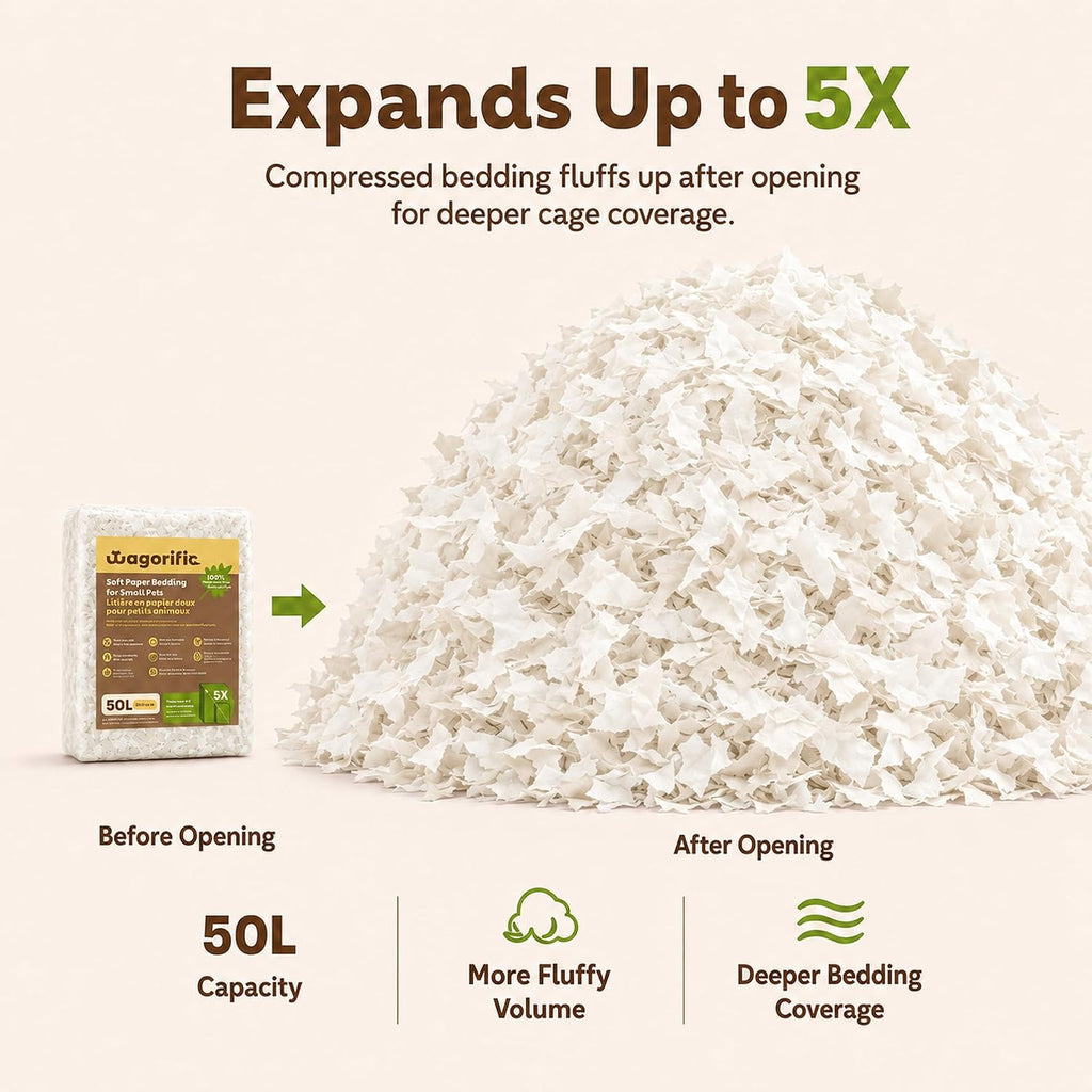 Hamster Bedding Odor Control, Small Animal Paper Bedding 50L
