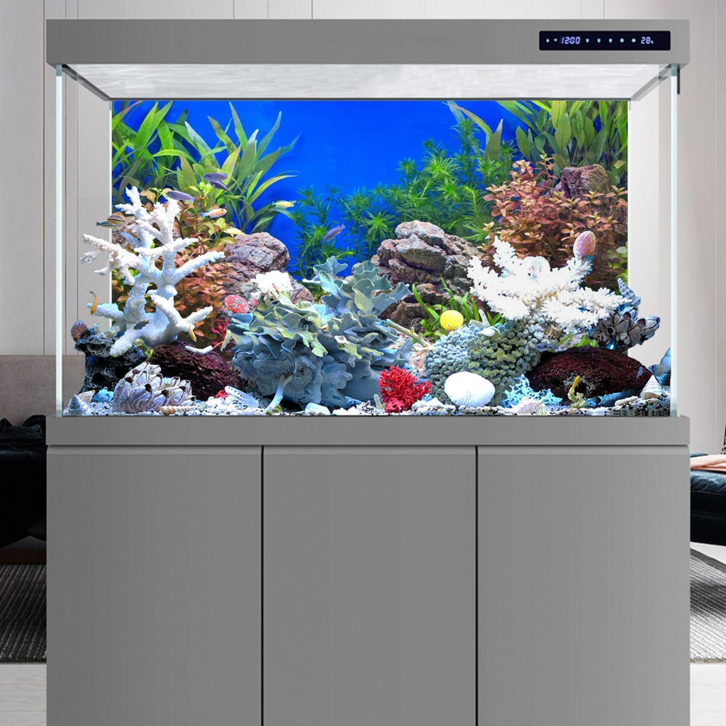 48x24 in Aquatic Plant Fish Tank Background Stone Aquarium Backdrop