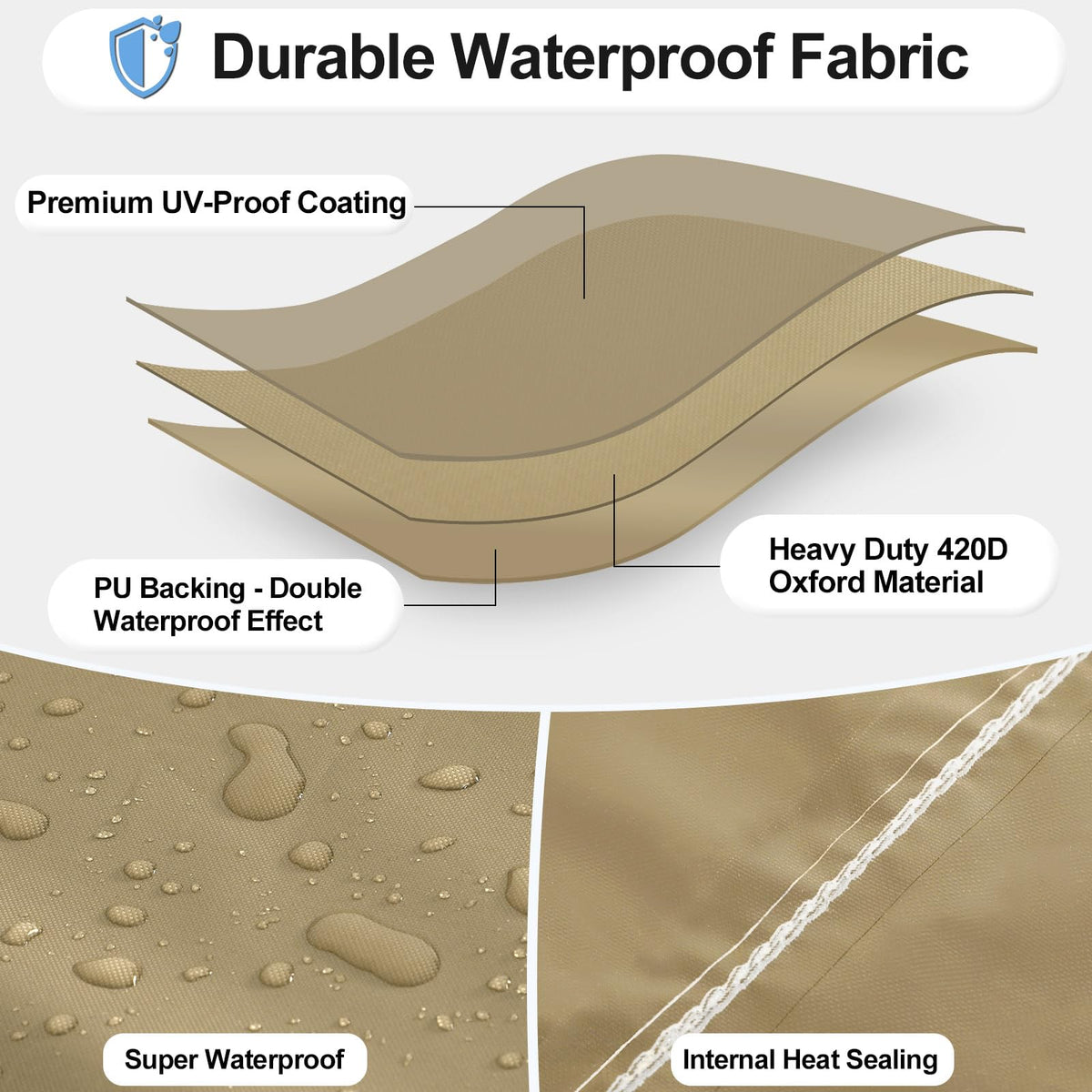 Waterproof Patio Heater Covers with Zipper and Storage Bag