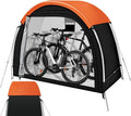 Bike Storage Tent with Rain Cover, PU5000 Waterproof 2-Bike Shed | Side-Door 210D Shelter with Mesh Window for Lawn