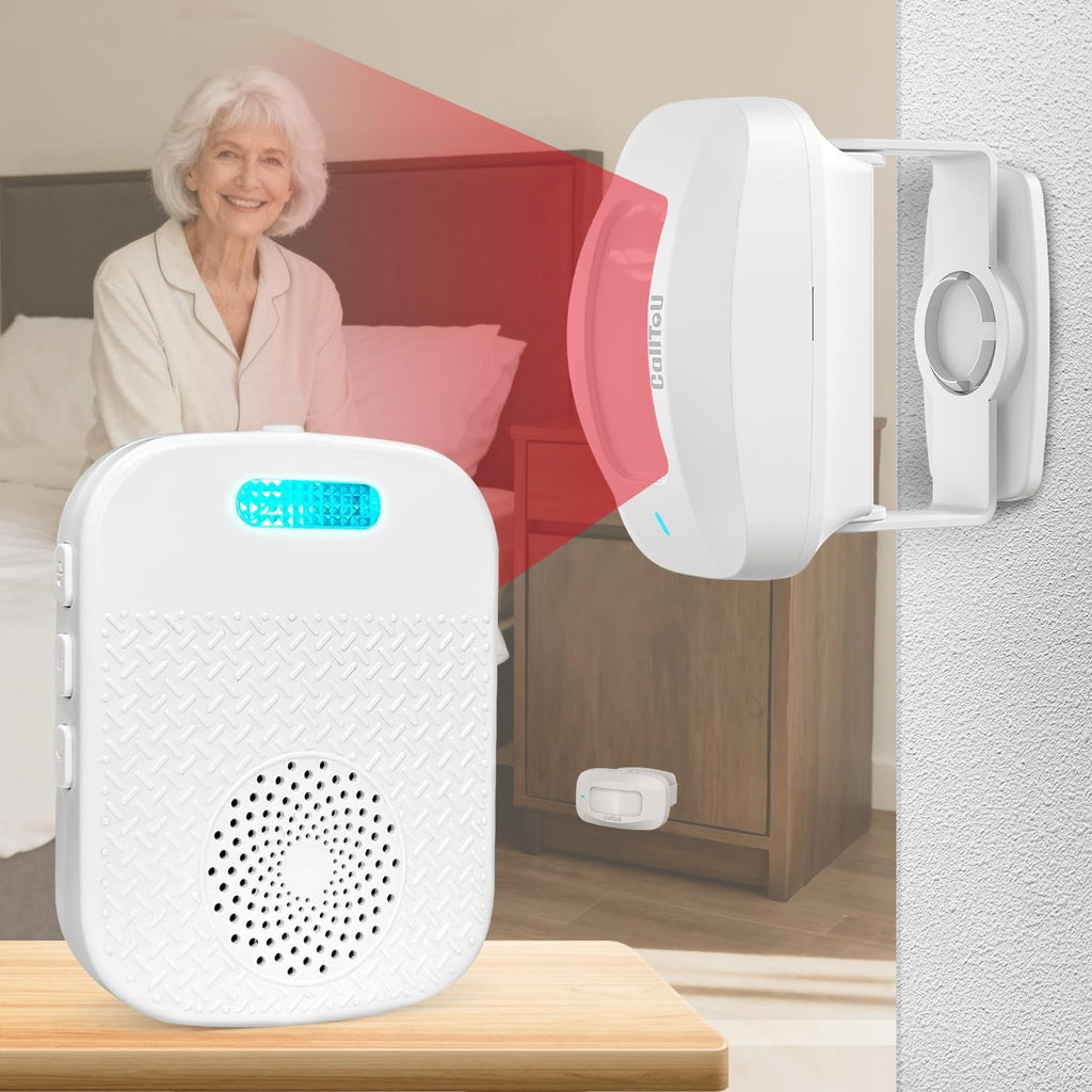 Bed Alarms for Elderly/Dementia Patients who Wander, Portable Pager & Sensor with Vibration and Silent Alert