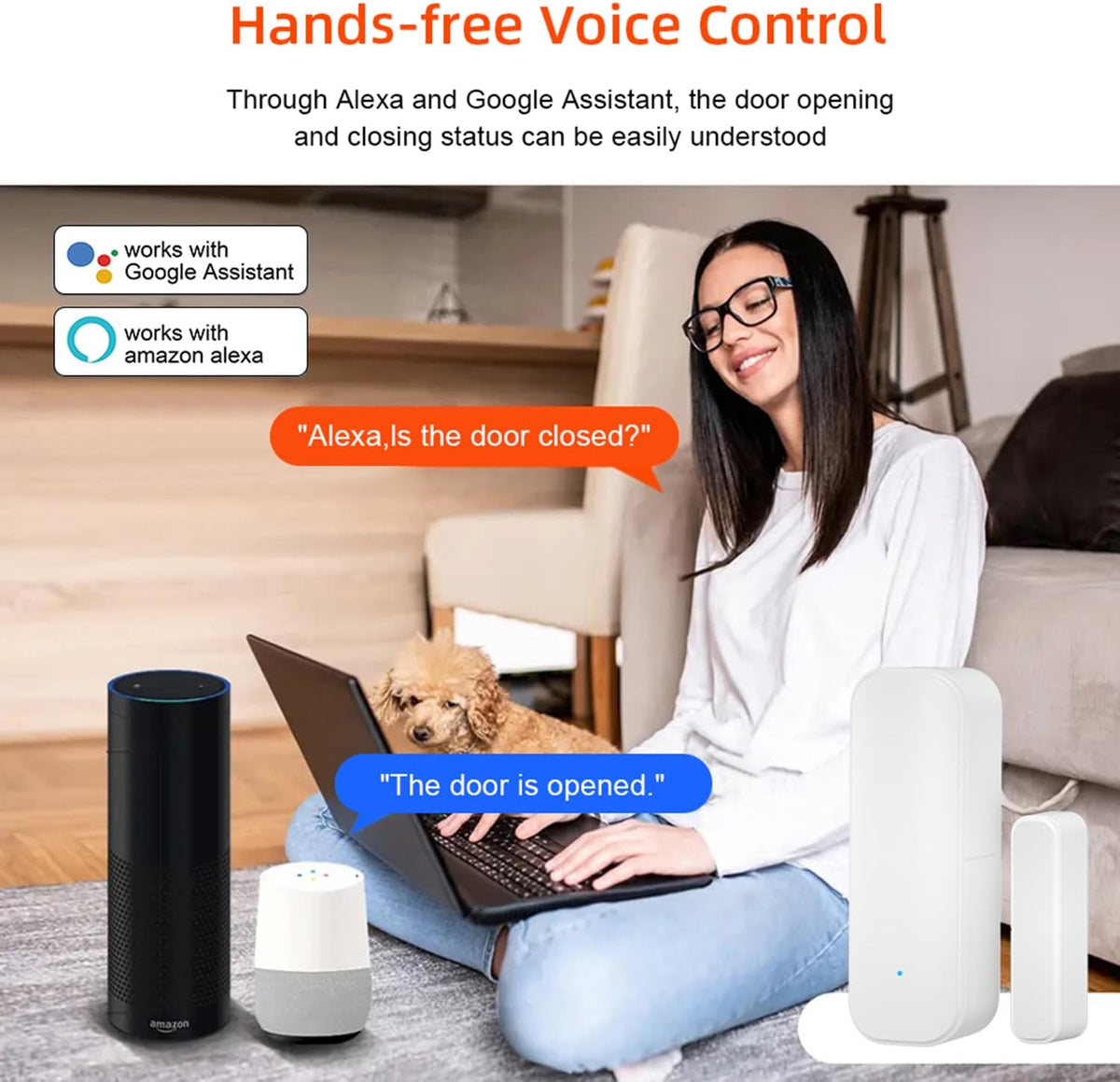 Smart Door Sensor: WiFi Door and Window Sensor, Wireless Design, Instant Alerts, Door Open Contact Sensor for Home