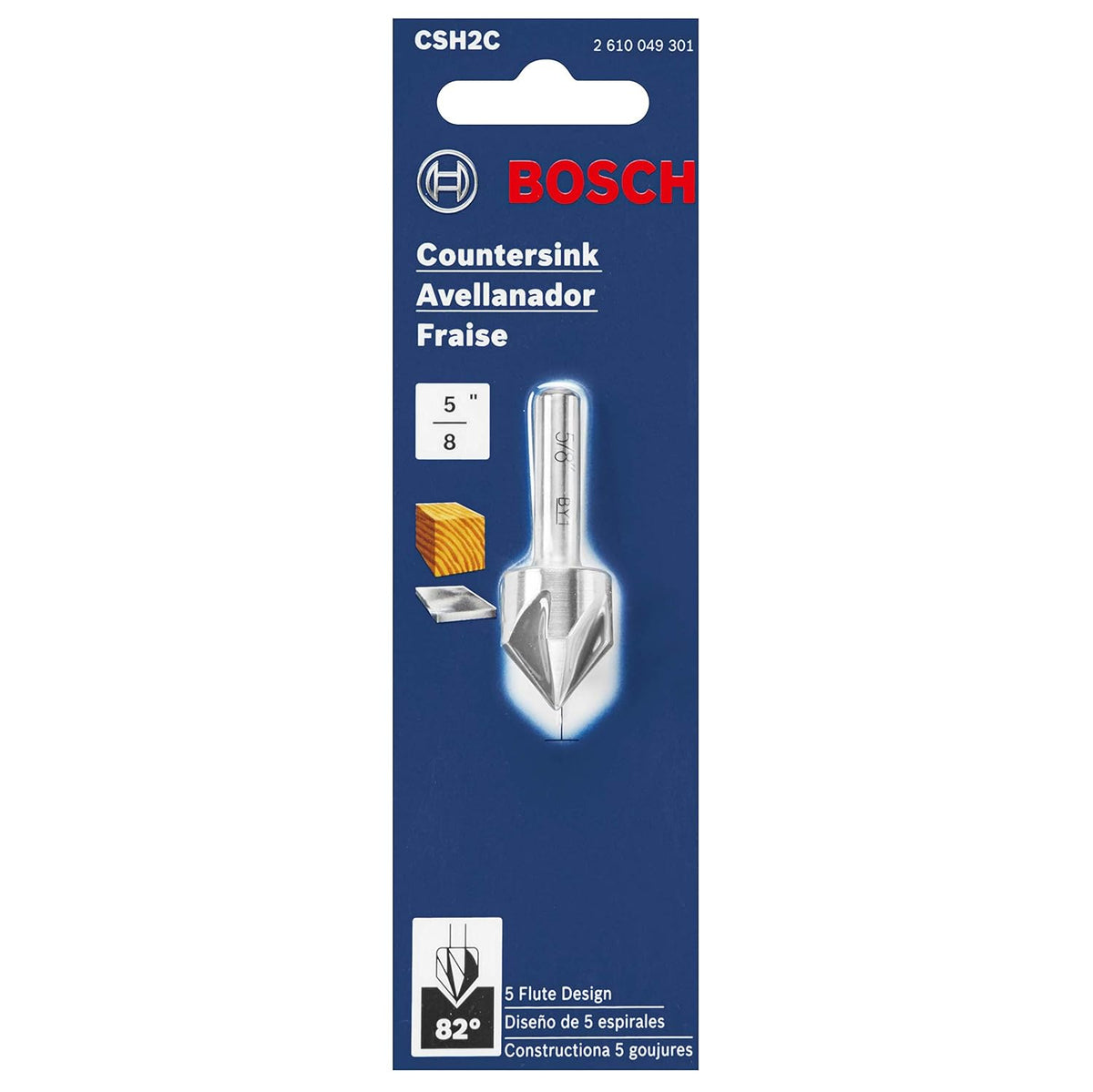 BOSCH CSH2 5/8-Inch HSS Countersink (CSH2C)