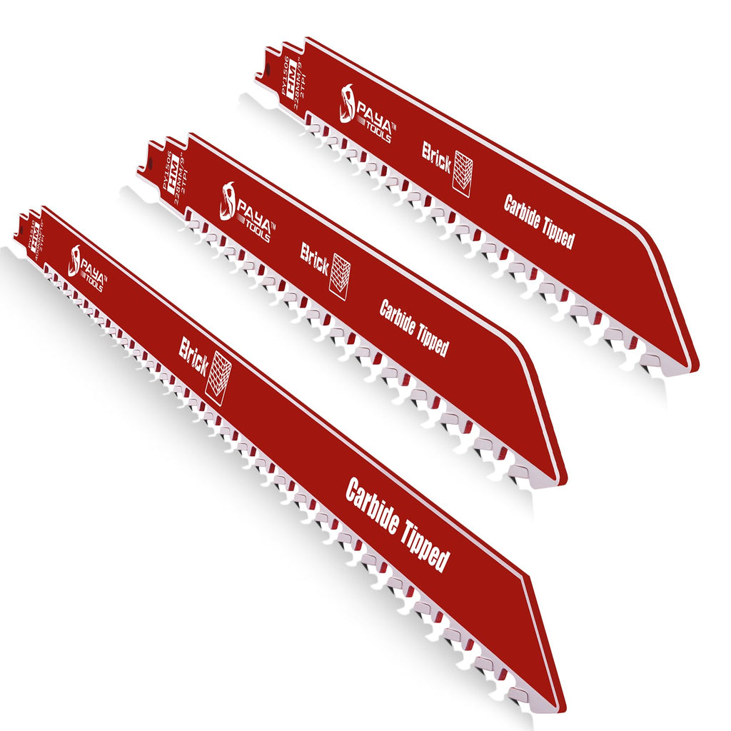 PAYA TOOLS 2 Pack 9 Inch +1 Pack 16 Inch Masonry Reciprocating Saw Blade