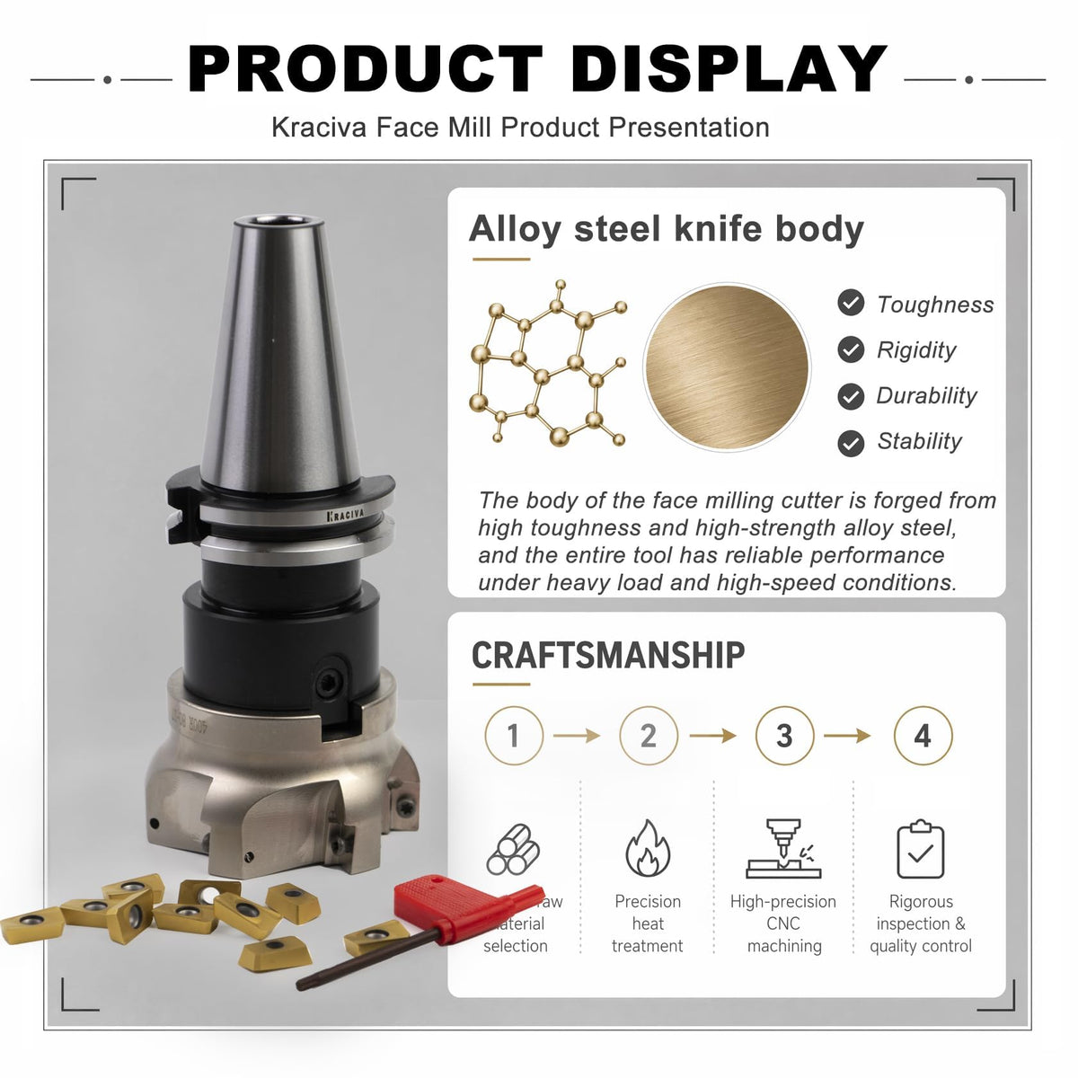 Kraciva CAT40 Shank 400R 80MM 90° Face Mill Set
