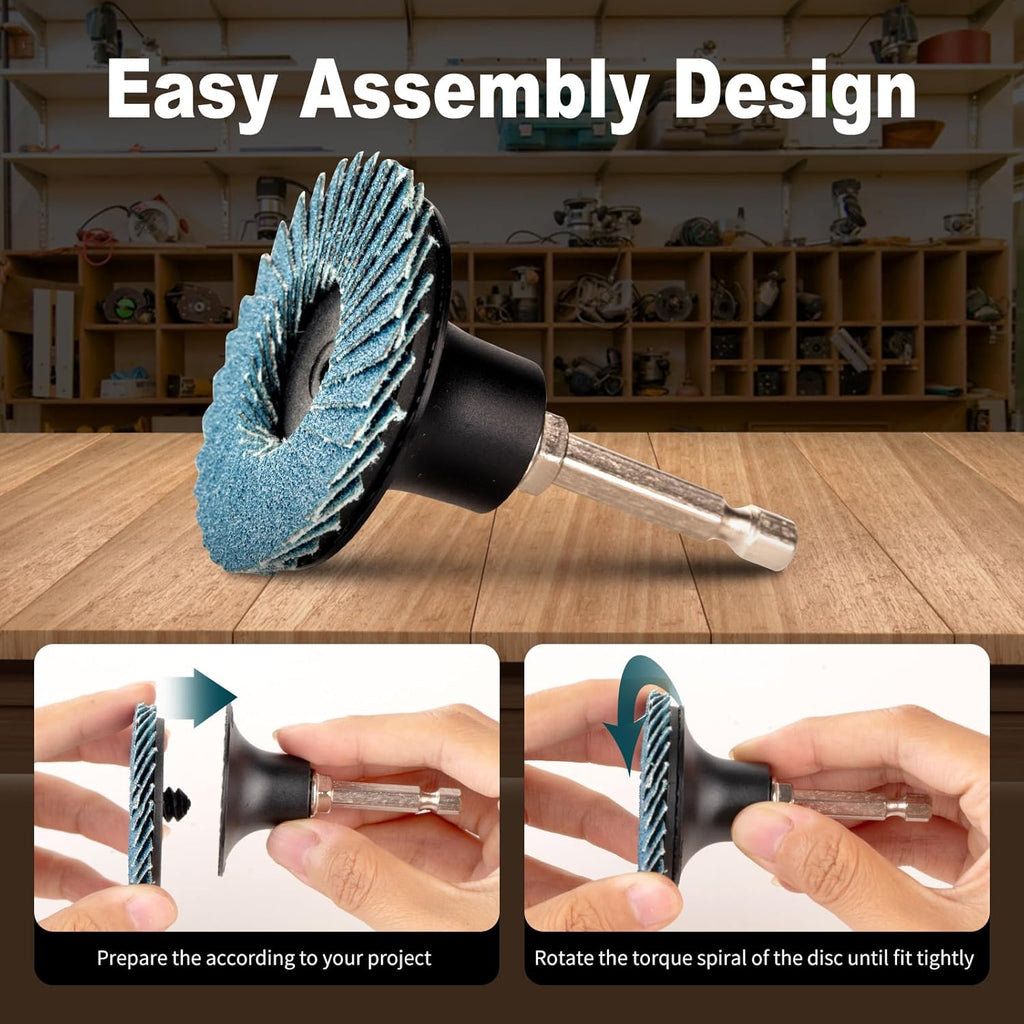 HOMO FABER 100Pcs 2 Inch Flap Discs, Die Grinder Sanding Disc Roll Lock
