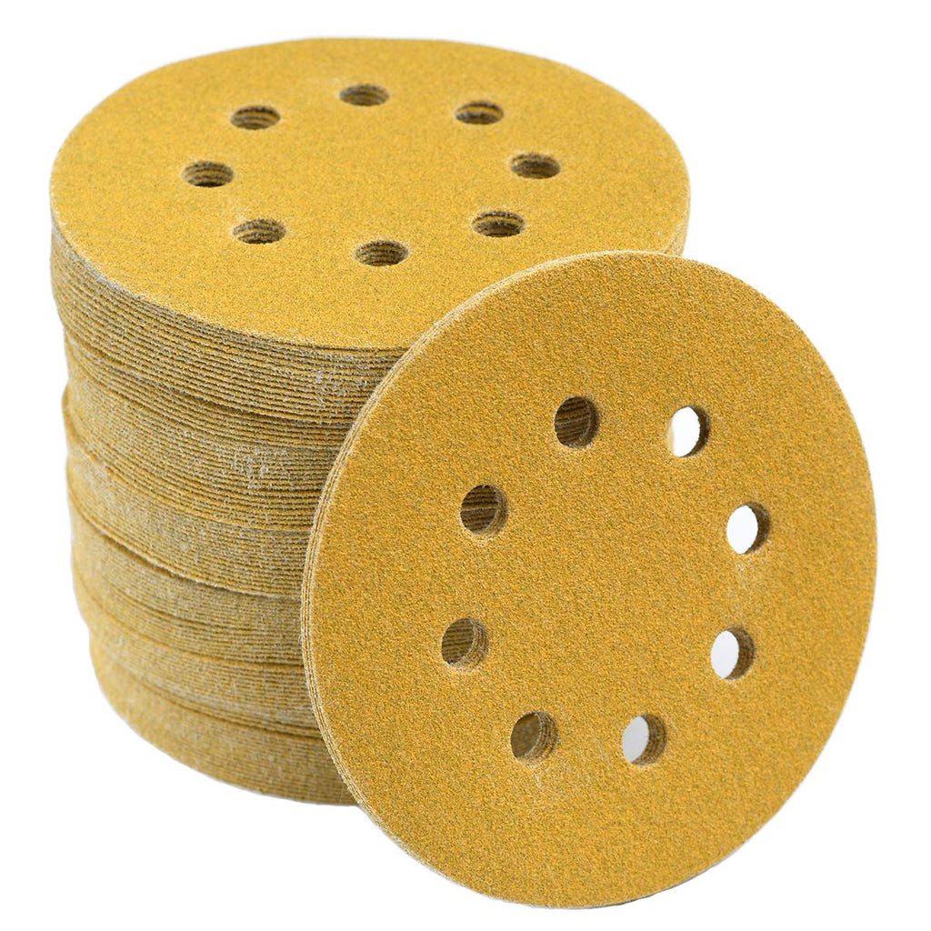 5-Inch 8-Hole Hook and Loop Sanding Discs 100-Grit, 100-Pack
