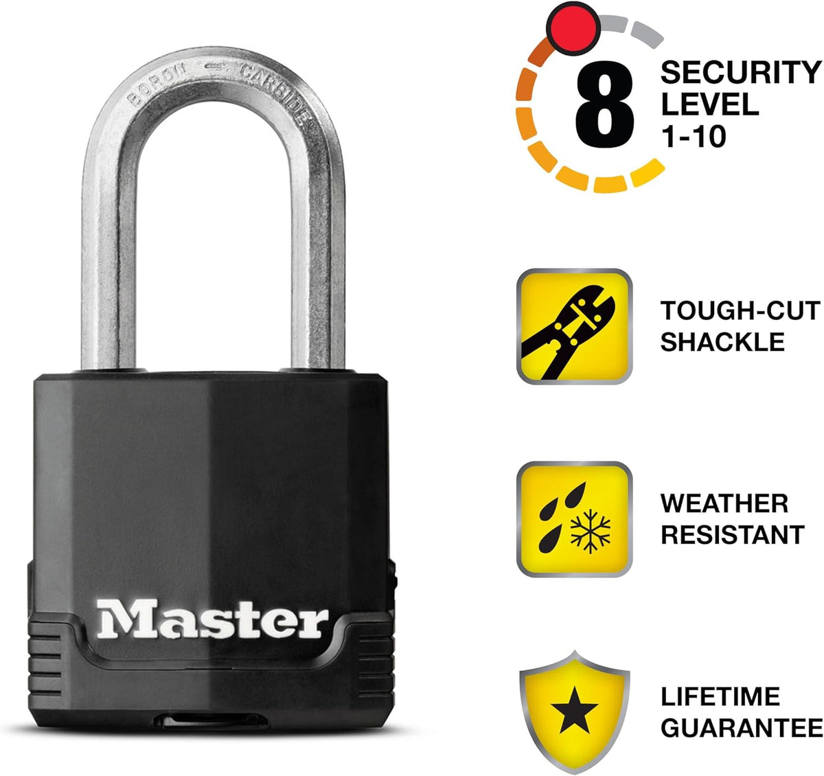Magnum Outdoor Padlock, Heavy-Duty Keyed Lock, 4-Pack, M115XQLF | 1-7/8-inch Weather Resistant Lock Protects Outdoor