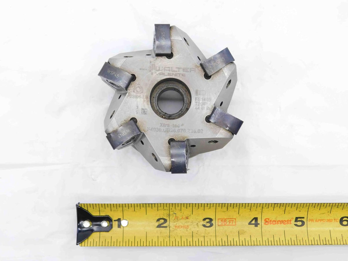 Walter 3" O.D. FACE Mill F4030.UB26.076.Z06.02 1" Pilot 6 Pockets F23696-2.0 3.0 - JG4341CT5