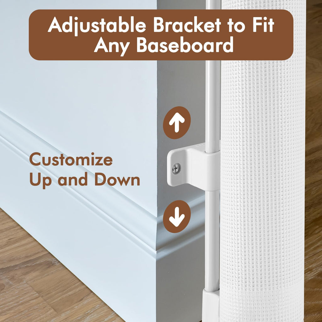 48" x 100" Extra-Wide Retractable Indoor Mesh Pet & Child Safety Gate with One-Hand Safety Lock for Wide Openings, Patios & Stairways