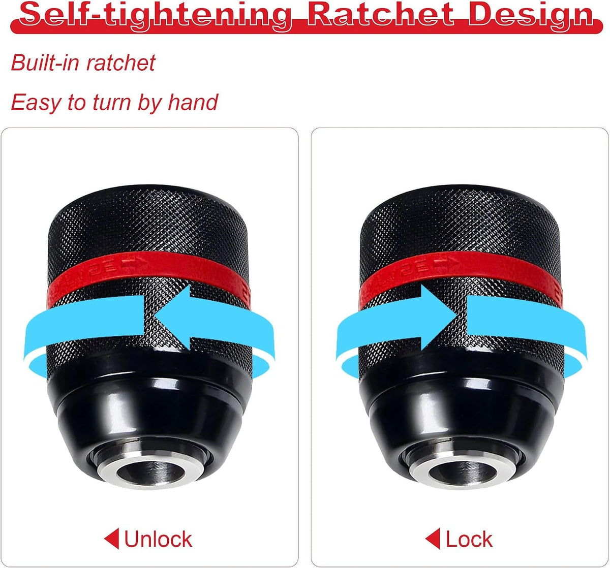 Drill Chuck for Milwaukee, 1/2-20UNF Mount Self-tighten Drill Chuck