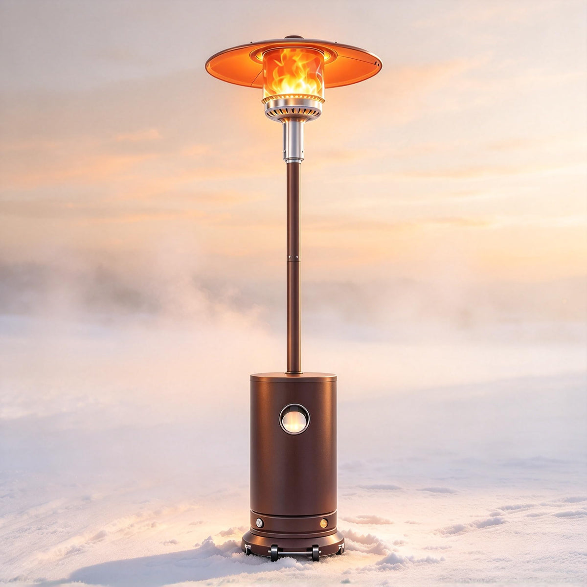 Stainless Steel Propane Outdoor Patio Heater with Wheels 48000 BTU