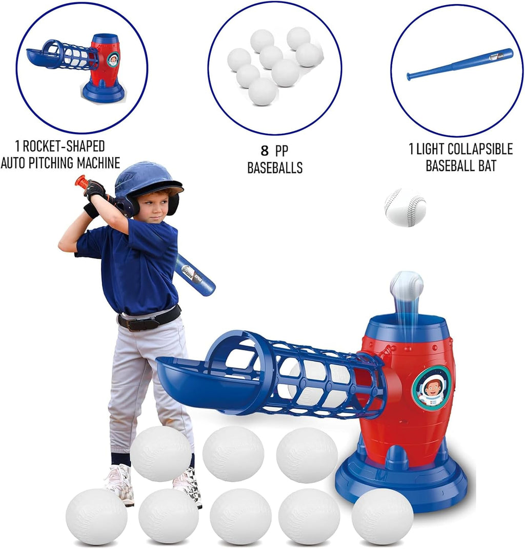 T Ball Set for Kids Toddlers, Electric Automatic Baseball Pitching Machine Pitcher Machines, Tee Ball Set Baseball