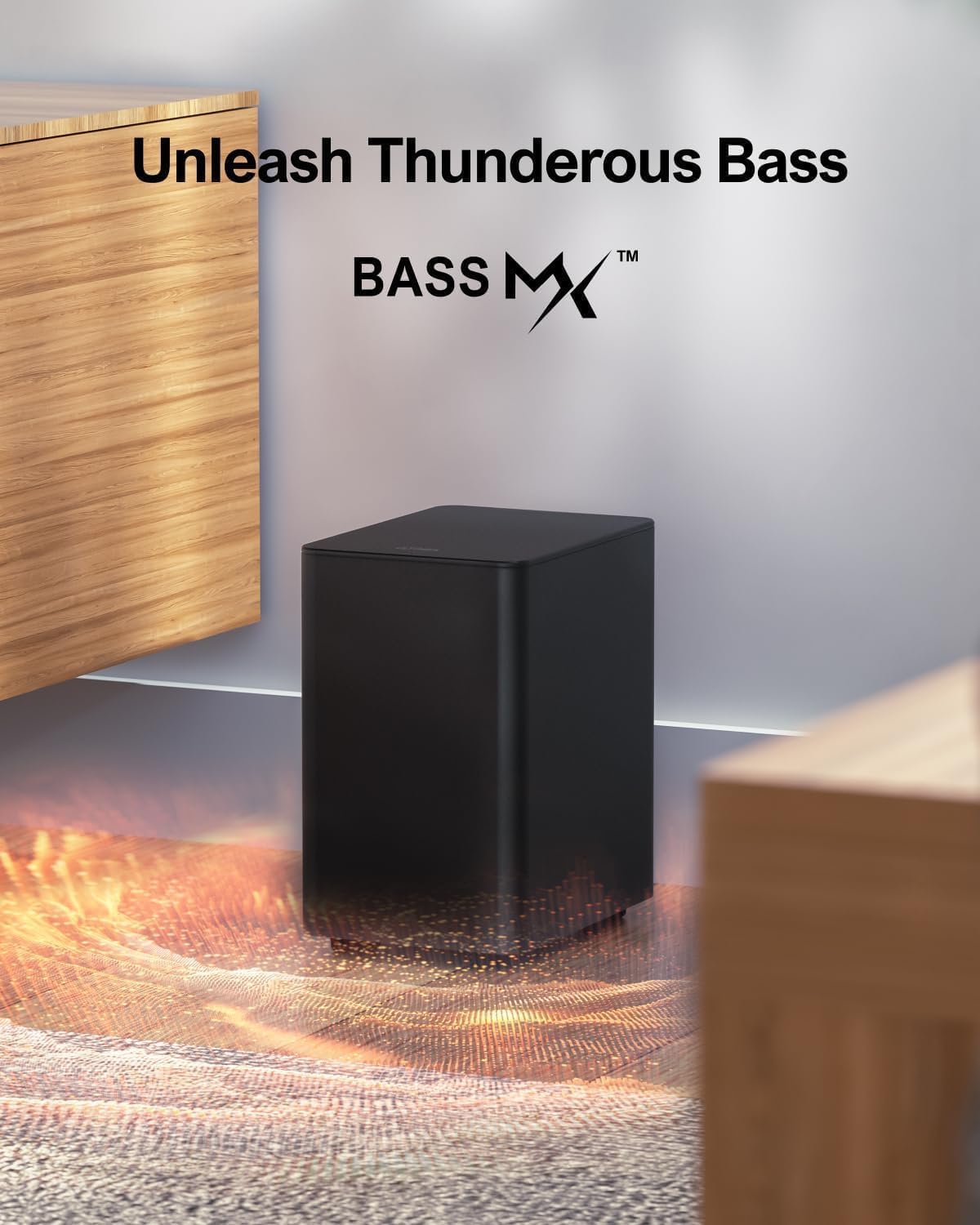5.1 Sound Bar for Smart TV, Virtual Surround, Stereo Shelf System | 320W Peak Power, Adjustable Surround Speakers and