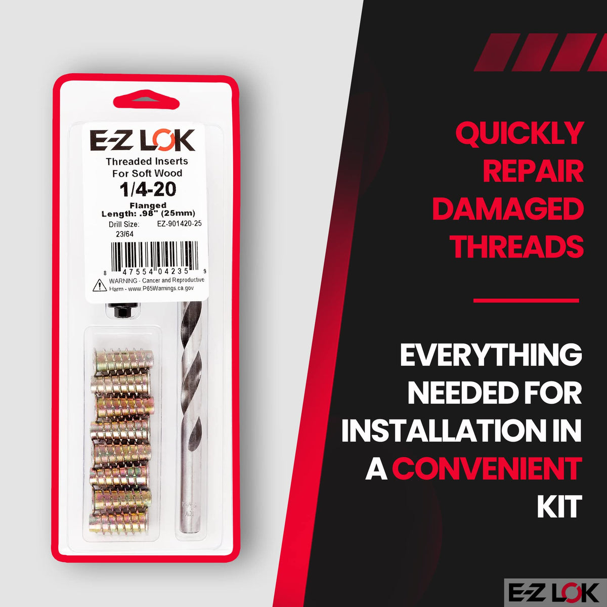 E-Z LOK Thread Repair Kit, 0.25-20