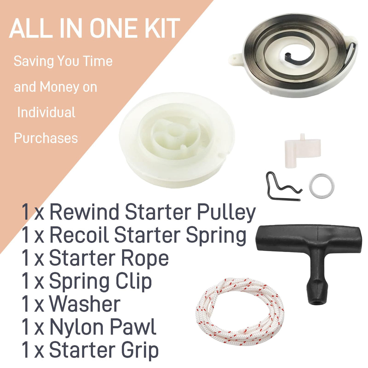 HUASANG Recoil Pull Starter Spring Pulley Kit for Stihl TS410 TS420 Parts
